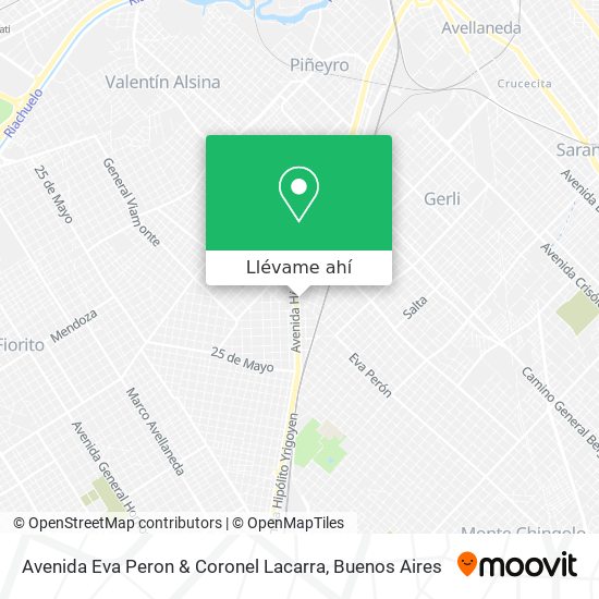 Mapa de Avenida Eva Peron & Coronel Lacarra