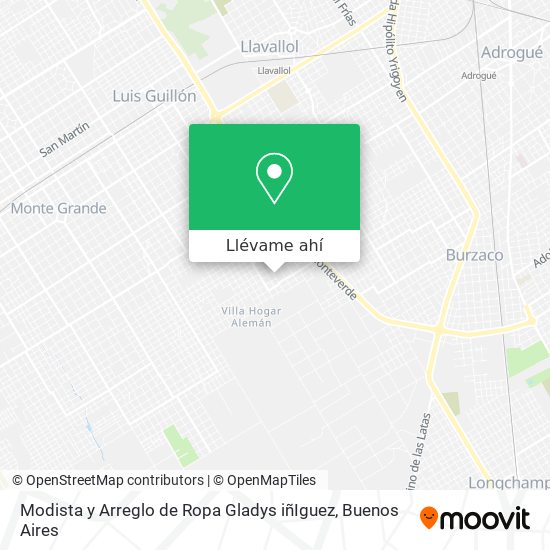 Mapa de Modista y Arreglo de Ropa Gladys iñIguez