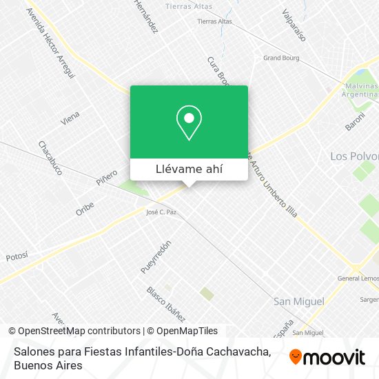 Mapa de Salones para Fiestas Infantiles-Doña Cachavacha