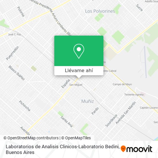 Mapa de Laboratorios de Analisis Clinicos-Laboratorio Bedini