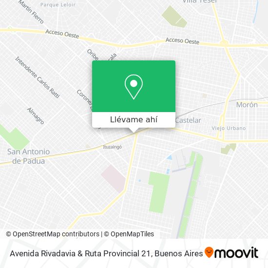 Mapa de Avenida Rivadavia & Ruta Provincial 21