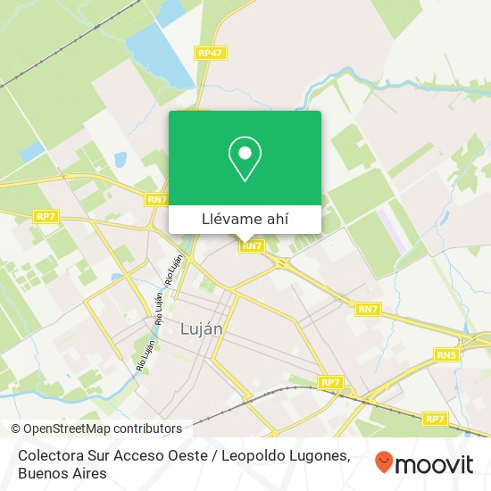 Mapa de Colectora Sur Acceso Oeste / Leopoldo Lugones