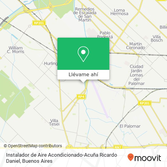 Mapa de Instalador de Aire Acondicionado-Acuña Ricardo Daniel