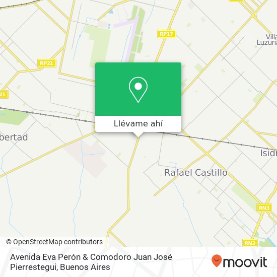 Mapa de Avenida Eva Perón & Comodoro Juan José Pierrestegui