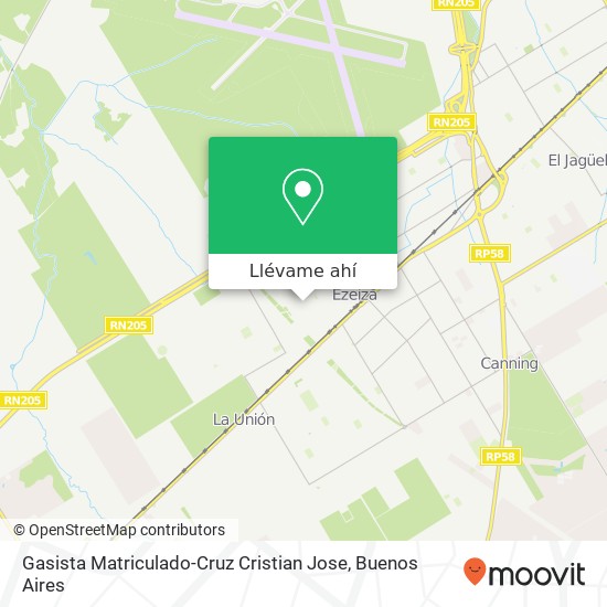 Mapa de Gasista Matriculado-Cruz Cristian Jose