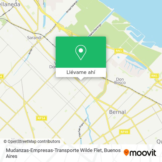 Mapa de Mudanzas-Empresas-Transporte Wilde Flet