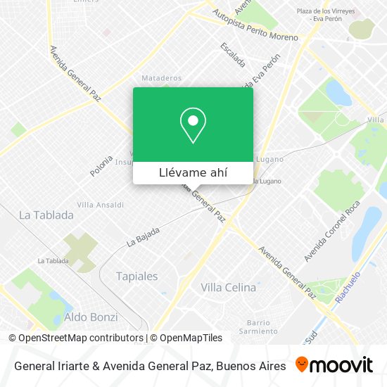 Mapa de General Iriarte & Avenida General Paz