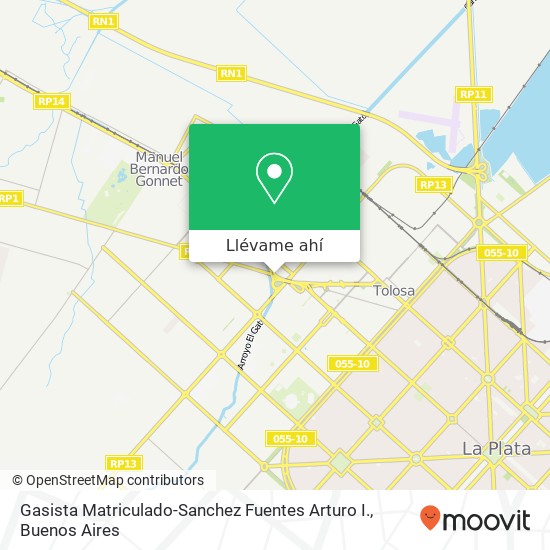 Mapa de Gasista Matriculado-Sanchez Fuentes Arturo I.