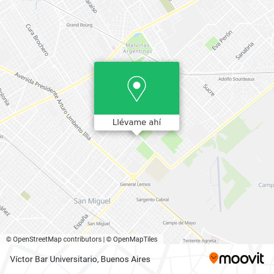 Mapa de Víctor Bar Universitario