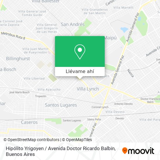 Mapa de Hipólito Yrigoyen / Avenida Doctor Ricardo Balbín