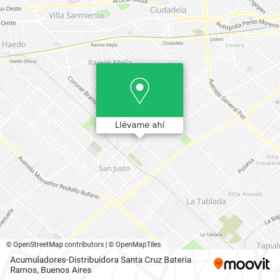 Mapa de Acumuladores-Distribuidora Santa Cruz Bateria Ramos