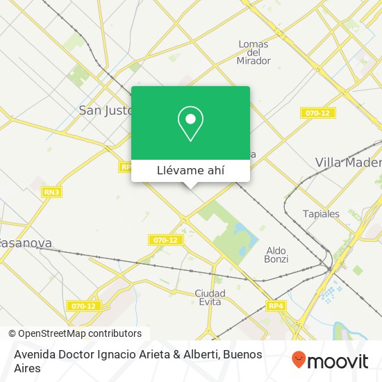 Mapa de Avenida Doctor Ignacio Arieta & Alberti