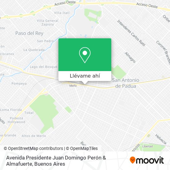 Mapa de Avenida Presidente Juan Domingo Perón & Almafuerte