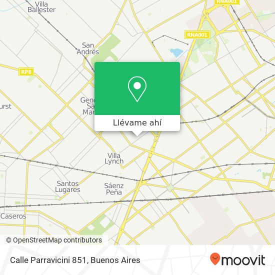 Mapa de Calle Parravicini 851