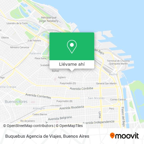 Mapa de Buquebus Agencia de Viajes