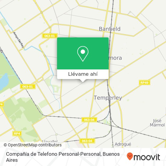 Mapa de Compañía de Telefono Personal-Personal