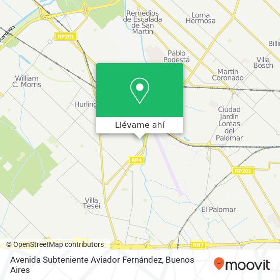 Mapa de Avenida Subteniente Aviador Fernández