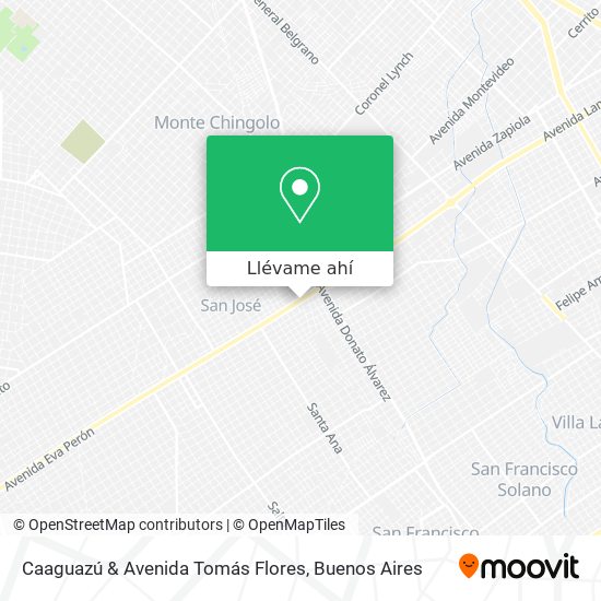 Mapa de Caaguazú & Avenida Tomás Flores