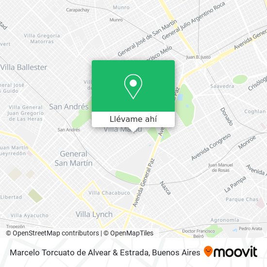 Mapa de Marcelo Torcuato de Alvear & Estrada