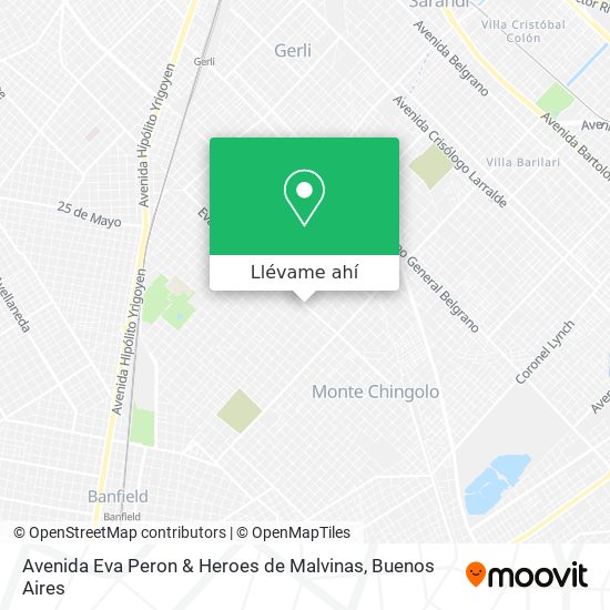 Mapa de Avenida Eva Peron & Heroes de Malvinas