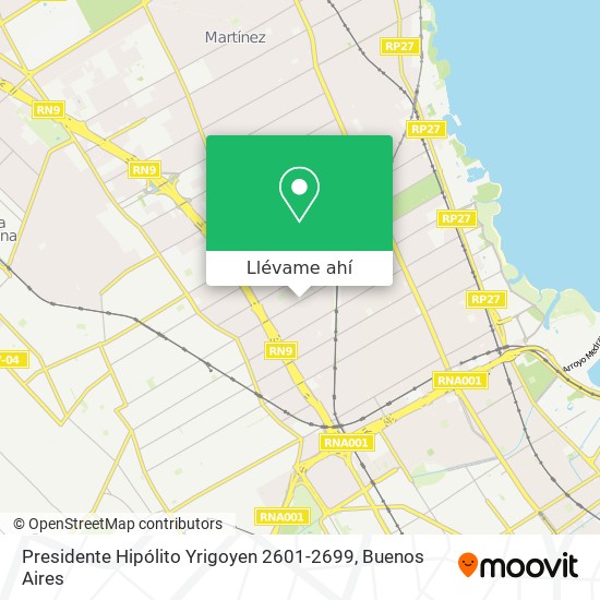 Mapa de Presidente Hipólito Yrigoyen 2601-2699