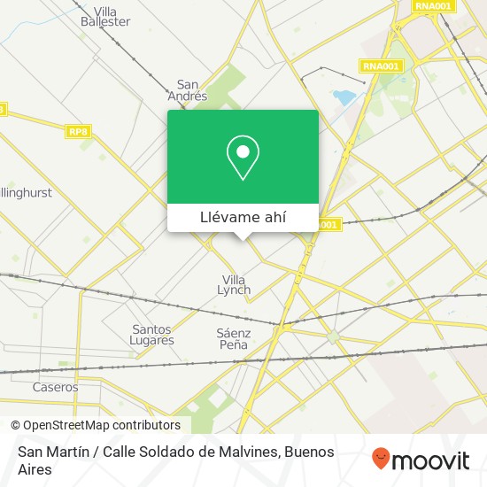 Mapa de San Martín / Calle Soldado de Malvines