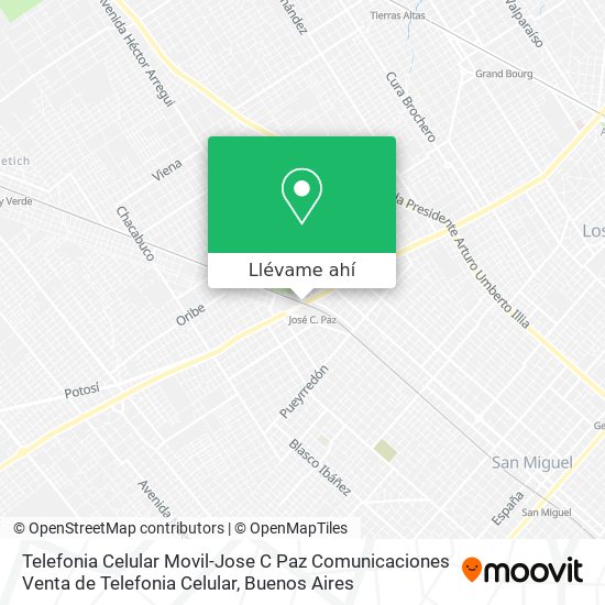 Mapa de Telefonia Celular Movil-Jose C Paz Comunicaciones Venta de Telefonia Celular