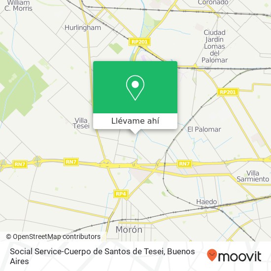 Mapa de Social Service-Cuerpo de Santos de Tesei