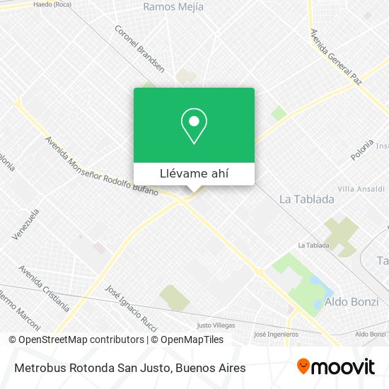 Mapa de Metrobus Rotonda San Justo