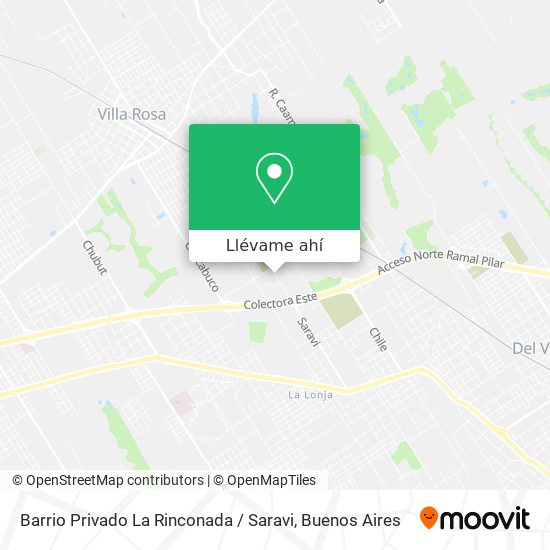 Mapa de Barrio Privado La Rinconada / Saravi