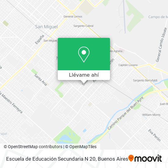 Mapa de Escuela de Educación Secundaria N 20