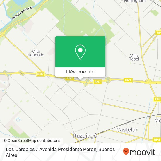 Mapa de Los Cardales / Avenida Presidente Perón