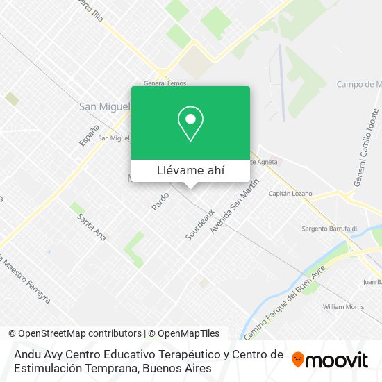 Mapa de Andu Avy Centro Educativo Terapéutico y Centro de Estimulación Temprana