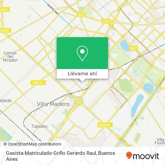 Mapa de Gasista Matriculado-Grillo Gerardo Raul