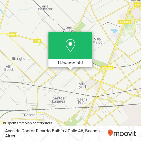 Mapa de Avenida Doctor Ricardo Balbín / Calle 46