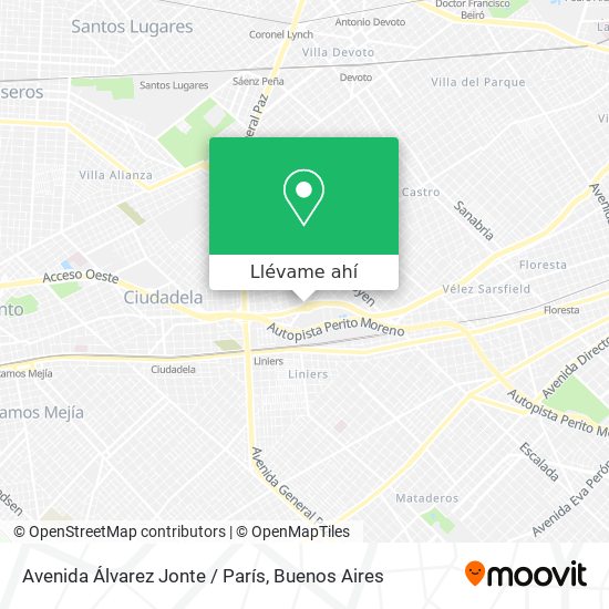 Mapa de Avenida Álvarez Jonte / París