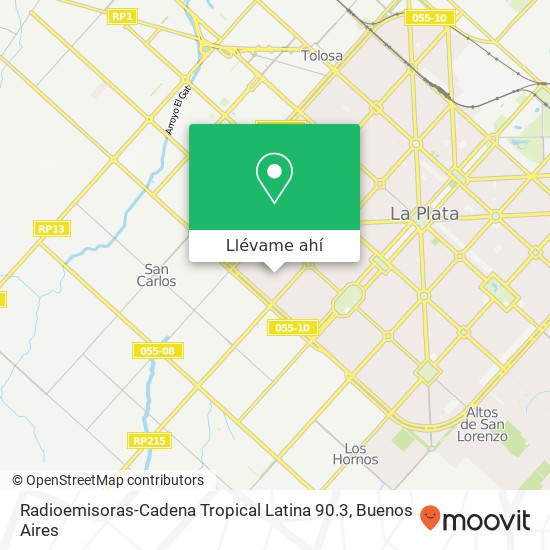 Mapa de Radioemisoras-Cadena Tropical Latina 90.3