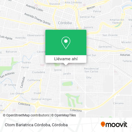 Mapa de Ctom Bariatrica Córdoba