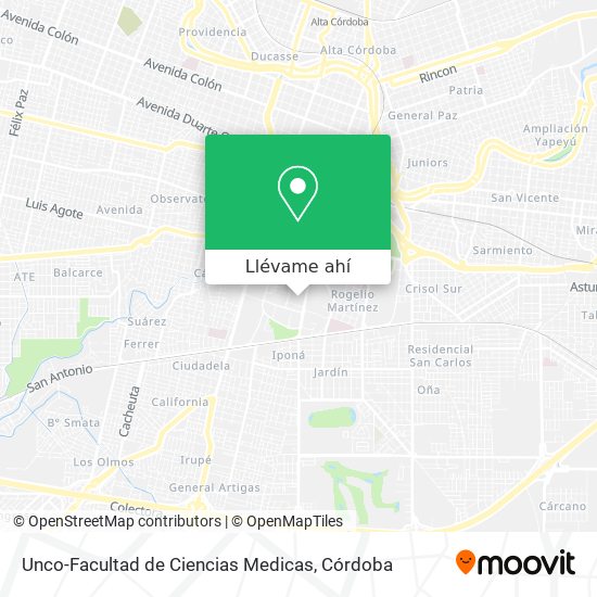 Mapa de Unco-Facultad de Ciencias Medicas