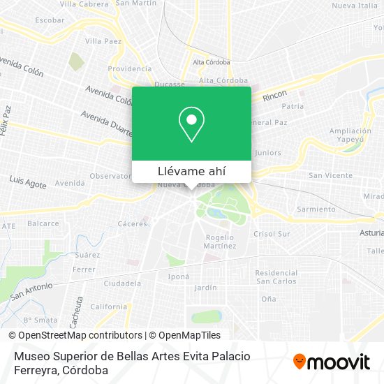 Mapa de Museo Superior de Bellas Artes Evita Palacio Ferreyra