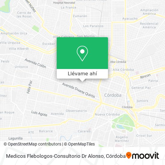 Mapa de Medicos Flebologos-Consultorio Dr Alonso