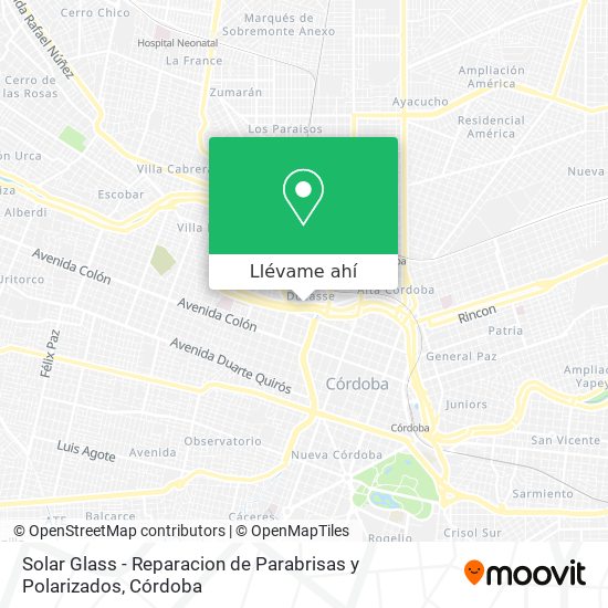 Mapa de Solar Glass - Reparacion de Parabrisas y Polarizados