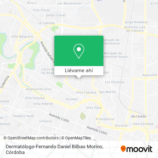Mapa de Dermatólogo-Fernando Daniel Bilbao Morino