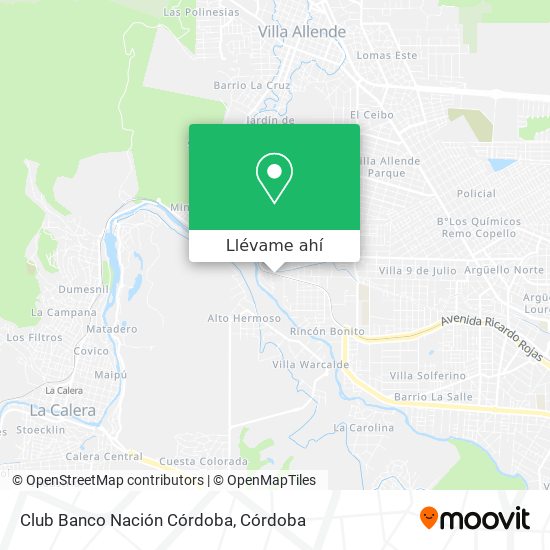 Mapa de Club Banco Nación Córdoba