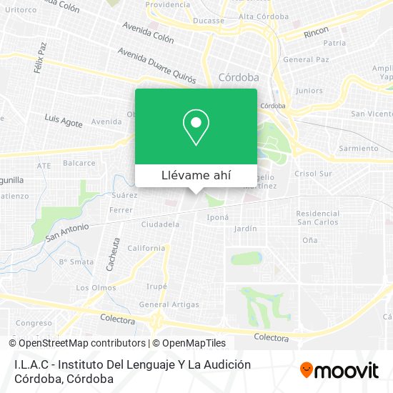 Mapa de I.L.A.C - Instituto Del Lenguaje Y La Audición Córdoba