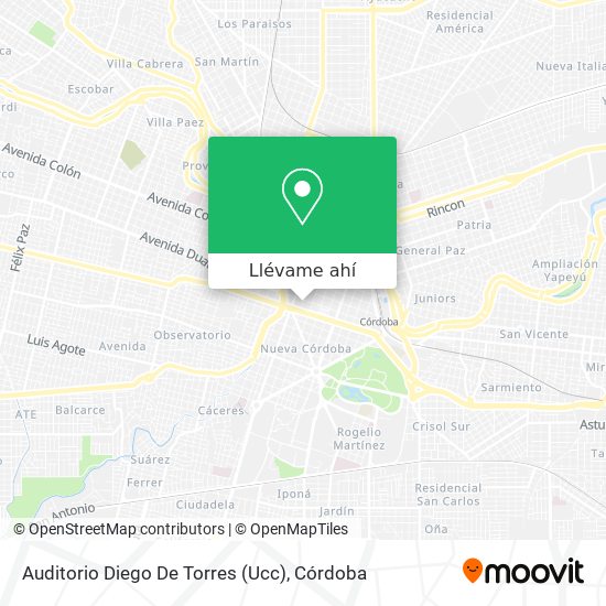 Mapa de Auditorio Diego De Torres (Ucc)