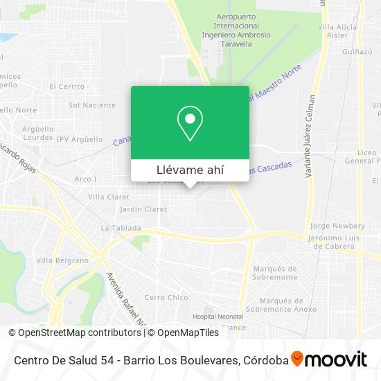 Mapa de Centro De Salud 54 - Barrio Los Boulevares
