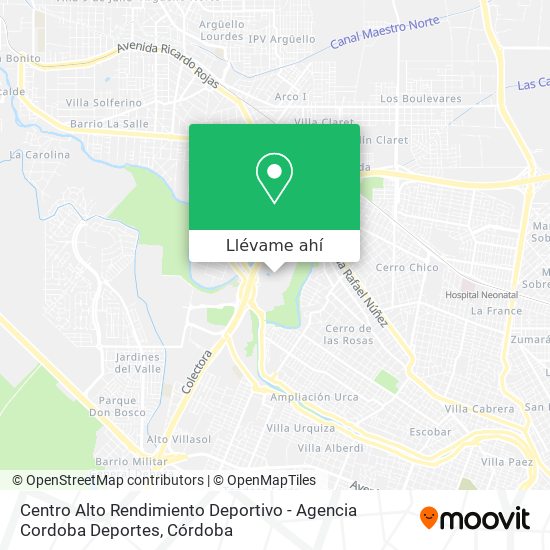 Mapa de Centro Alto Rendimiento Deportivo - Agencia Cordoba Deportes