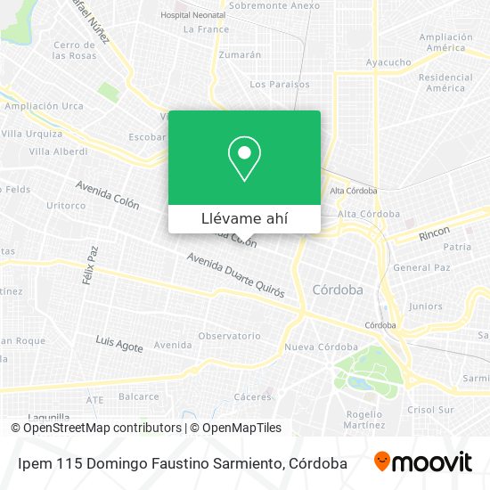 Mapa de Ipem 115 Domingo Faustino Sarmiento