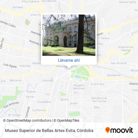 Mapa de Museo Superior de Bellas Artes Evita